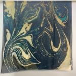 Deep Ocean Marbled Abstract Scarf