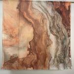 Earth-Toned "Onyx Marble" Lightweight Abstract Print Scarf